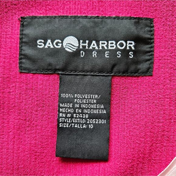 Vintage Two-Piece Fuchsia Midi Length Sheath Dress with Jacket by Sag Harbor 10 - Picture 13 of 13